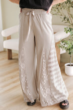 Cargar imagen en el visor de la galería, Smoke Gray Boho Lace Patchwork Wide Leg High Waist Pants