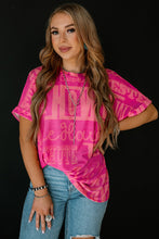 Cargar imagen en el visor de la galería, Rose Howdy Cowboy Letter Printed Western Fashion Tee