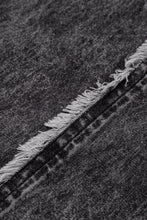 Load image into Gallery viewer, Dark Grey Light Wash Frayed Exposed Seam Wide Leg Denim Overall