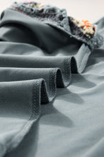 Load image into Gallery viewer, Grey Floral Crochet Short Sleeve Top