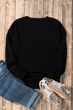 Load image into Gallery viewer, Black Holly Jolly Round Neck Casual Sweater