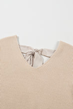 Load image into Gallery viewer, Apricot Lantern Sleeve V Neck Knot Back Sweater