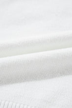 Load image into Gallery viewer, White Touchdown Tinsel Puff Short Sleeve Crew Neck Sweater