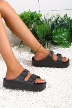 Cargar imagen en el visor de la galería, Black Double-buckle EVA Slippers
