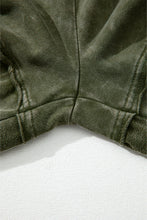 Load image into Gallery viewer, Vineyard Green Mineral Wash Tiered Wide Leg Patchwork Drawstring Pants