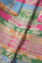 Load image into Gallery viewer, Pink Plus Size Aztec Printed Flap Pocket Shacket