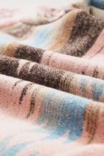 Load image into Gallery viewer, Pink Western Aztec Print Sherpa Splicing Buttoned Flap Pocket Coat