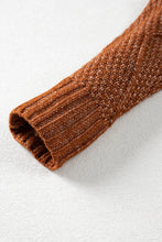 Load image into Gallery viewer, Coffee Cable Knit Drop Shoulder Loose Fit Sweater Dress