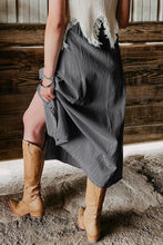 Load image into Gallery viewer, Dark Grey Fully Buttoned Long Denim Skirt