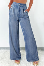 Load image into Gallery viewer, Dusk Blue Acid Wash Wide Leg High Waist Jeans