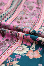Cargar imagen en el visor de la galería, Pink Bohemian Floral Patchwork Print Long Sundress