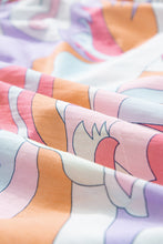 Load image into Gallery viewer, Pink Abstract Print Bubble Sleeve Smock Detail Blouse