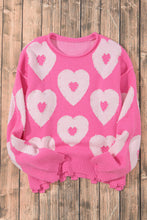 Load image into Gallery viewer, Bonbon Pearl Beaded Heart Drop Shoulder Sweater