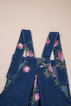 Cargar imagen en el visor de la galería, Blue Beau Floral Print Pleated High Waist Wide Leg Denim Jumpsuit