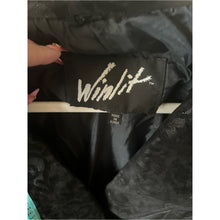 Cargar imagen en el visor de la galería, Vintage 80s Winlet 100% Genuine Leather Damask Print Black Abstract Coat
