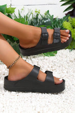 Cargar imagen en el visor de la galería, Black Double-buckle EVA Slippers