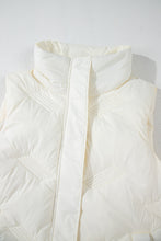 Load image into Gallery viewer, White Quilted High Neck Zip Up Jacket Vest