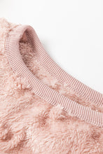 Cargar imagen en el visor de la galería, Light Pink Textured Leopard Fleece Loose Two Piece Lounge Set