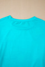 Cargar imagen en el visor de la galería, Sky Blue Floral Color Block Long Sleeve Loose Top