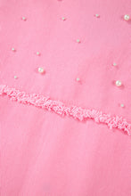 Load image into Gallery viewer, Bonbon Pearl Beaded Raw Hem Button Up Denim Jacket