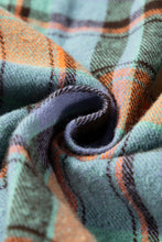 Load image into Gallery viewer, Orange Plus Size Plaid Print Buttoned Shirt