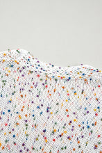 Load image into Gallery viewer, White Multicolor Dotted Rib Knit Long Sleeve Cardigan