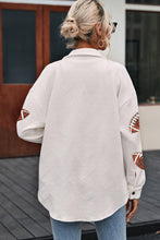 Load image into Gallery viewer, Beige Bubble Gum Texture Sequined Rugby Football Shacket