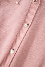Load image into Gallery viewer, Sepia Rose Textured Knit Pearl Beaded Button Up Cardigan