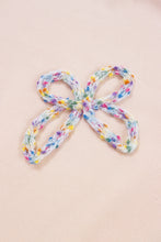 Load image into Gallery viewer, Parchment Embroidered Bow Lantern Sleeve Oversized Pullover Sweatshirt