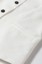 Cargar imagen en el visor de la galería, White Solid Color Button up V Neck Suit Vest