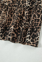 Load image into Gallery viewer, Brown Leopard Print Long Sleeve Short Shift Dress