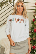 Load image into Gallery viewer, White Thankful Ivory Embroidered Sweater