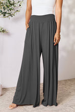 Cargar imagen en el visor de la galería, Double Take Full Size Smocked Wide Waistband Wide Leg Pants