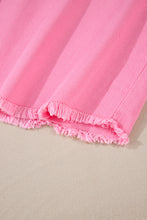 Load image into Gallery viewer, Bonbon Pearl Beaded Raw Hem Button Up Denim Jacket