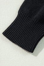 Load image into Gallery viewer, Black Boo Knitted Pattern Ribbed Edge Drop Shoulder Sweater