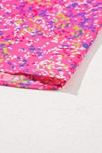 Load image into Gallery viewer, Purple Plus Size Floral Print Puff Sleeve V Neck Blouse