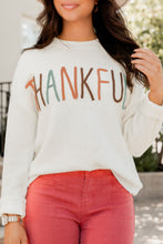 Load image into Gallery viewer, White Thankful Ivory Embroidered Sweater