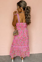 Load image into Gallery viewer, Rose Floral Lace Tied Strap Empire Waist Maxi Dress