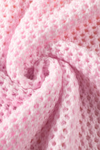 Load image into Gallery viewer, Light Pink Big Flower Hollowed Knit Drop Shoulder Sweater