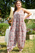 Load image into Gallery viewer, Multicolour Plus Size Paisley Print Sleeveless V Neck Jogger Jumpsuit