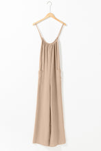 Load image into Gallery viewer, Apricot Spaghetti Straps Waist Tie Wide Leg Jumpsuit with Pockets