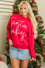 Load image into Gallery viewer, Fiery Red Christmas Santa Baby Tinsel Graphic Sweatshirt