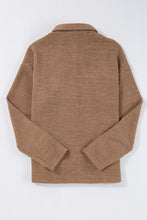 Load image into Gallery viewer, Dark Khaki Solid Color Corduroy Buttoned Long Sleeve Shacket
