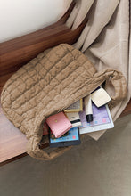 Load image into Gallery viewer, Nude Beige Quilted Zipper Large Shoulder Bag