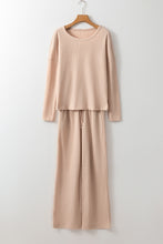 Load image into Gallery viewer, Parchment Textured Long Sleeve T Shirt and Pants Lounge Set