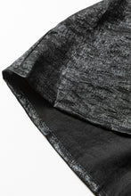 Load image into Gallery viewer, Black Metallic Sheen Puff Sleeve Button Up Mini Shirt Dress