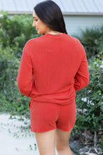Cargar imagen en el visor de la galería, Racing Red Corded MERRY Graphic Long Sleeve Top and Shorts Set