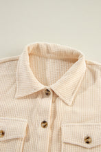 Load image into Gallery viewer, Oatmeal Corduroy Flap Pocket Button Up Shacket