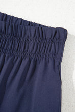 Load image into Gallery viewer, Navy Blue Raw Hem Loose Tee and Wide Leg Pants Set