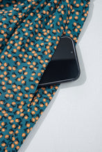 Load image into Gallery viewer, Green Floral Print Smocked High Waist Square Neck Jumpsuit